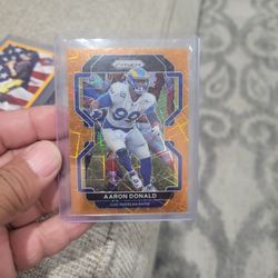 Aaron Donald Prizm Orange Laser Prizm Football Card