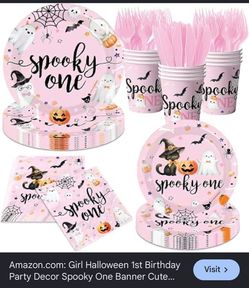 Spooky One Halloween First Birthday Party Decorations for Girl