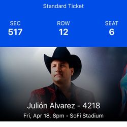 2 Tickets Concierto De Julion Álvarez