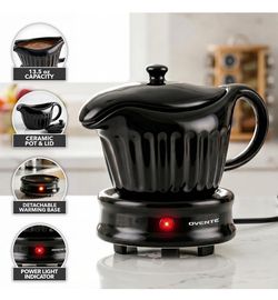 🩷OVENTE Electric Gravy ,BUTTER, SYRUP,CHOCOLATE Boat Warmer, Ceramic Pot and Lid, Detachable Warming Base and Easy-Pour Spout, Ideal for Parties🩷