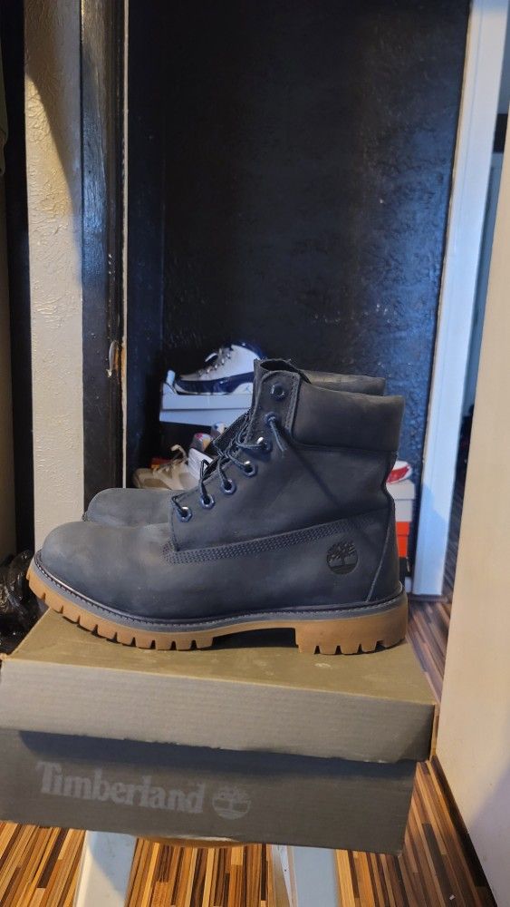 Timberland 6" Waterproof Navy Suede Good Cond Sz 10.5 $85