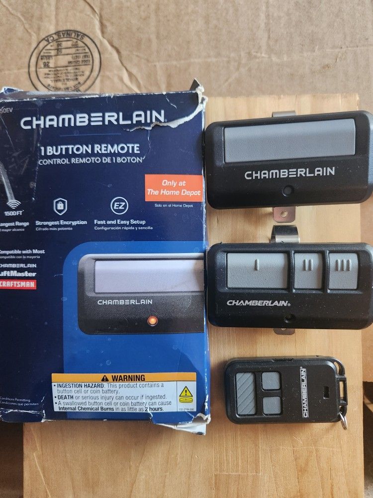 3 CHAMBERLAIN Garage Door Remotes