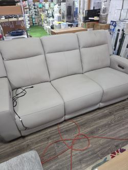 Wren grey power recliner sofa