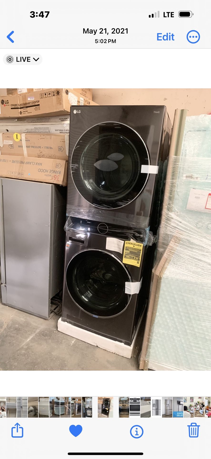 Brand New Out Box LG Stackable Dryer Electric