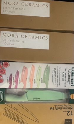 40$ Brand new ramekins and knife sets kitchen household plates bowls knives 4oz bowls
