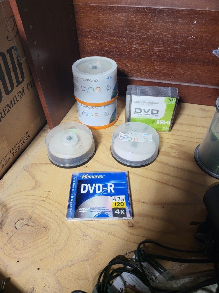 Lot Of Over 200 Blank DVDs and CDs + Cases