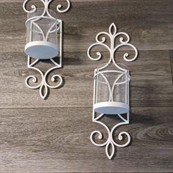 2 Metal Sconce Candle Holder