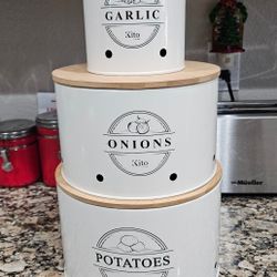 Canister Sets for Kitchen Counter with Wooden Bamboo Lids, Kitchen Canisters