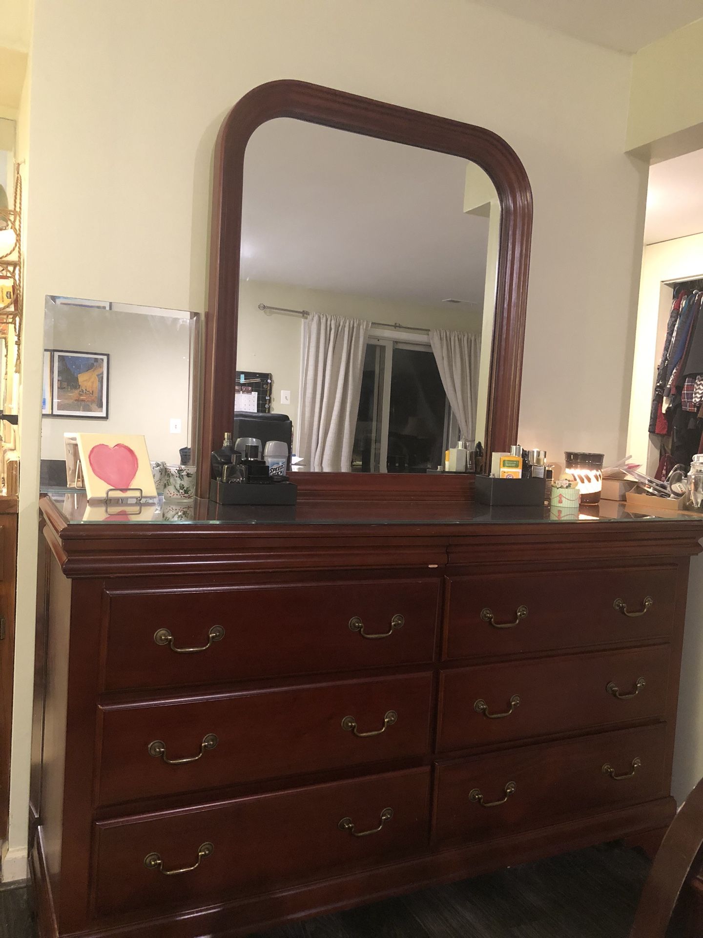 Dresser With Mirror and Matching Nightstand
