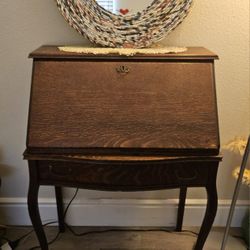 **GORGEOUS** Antique Slant-Front Secretary Writing Desk
