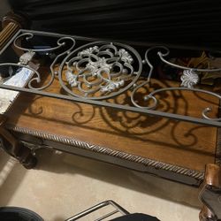 Glass Table With Iron Carved Never Used Multiple Pieces 