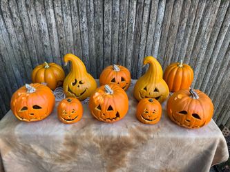 Halloween Jack-O-Lantern Decoration Set – 10 Pieces