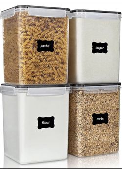 Vtopmart 4 PCS Large Food Storage Containers 5.2L / 175oz, 4 Pieces BPA Free Plastic Airtight Canist