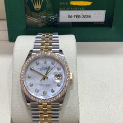 Brand new February 2026 126283RBR Rolex 36 Datejust MOP (Full set)