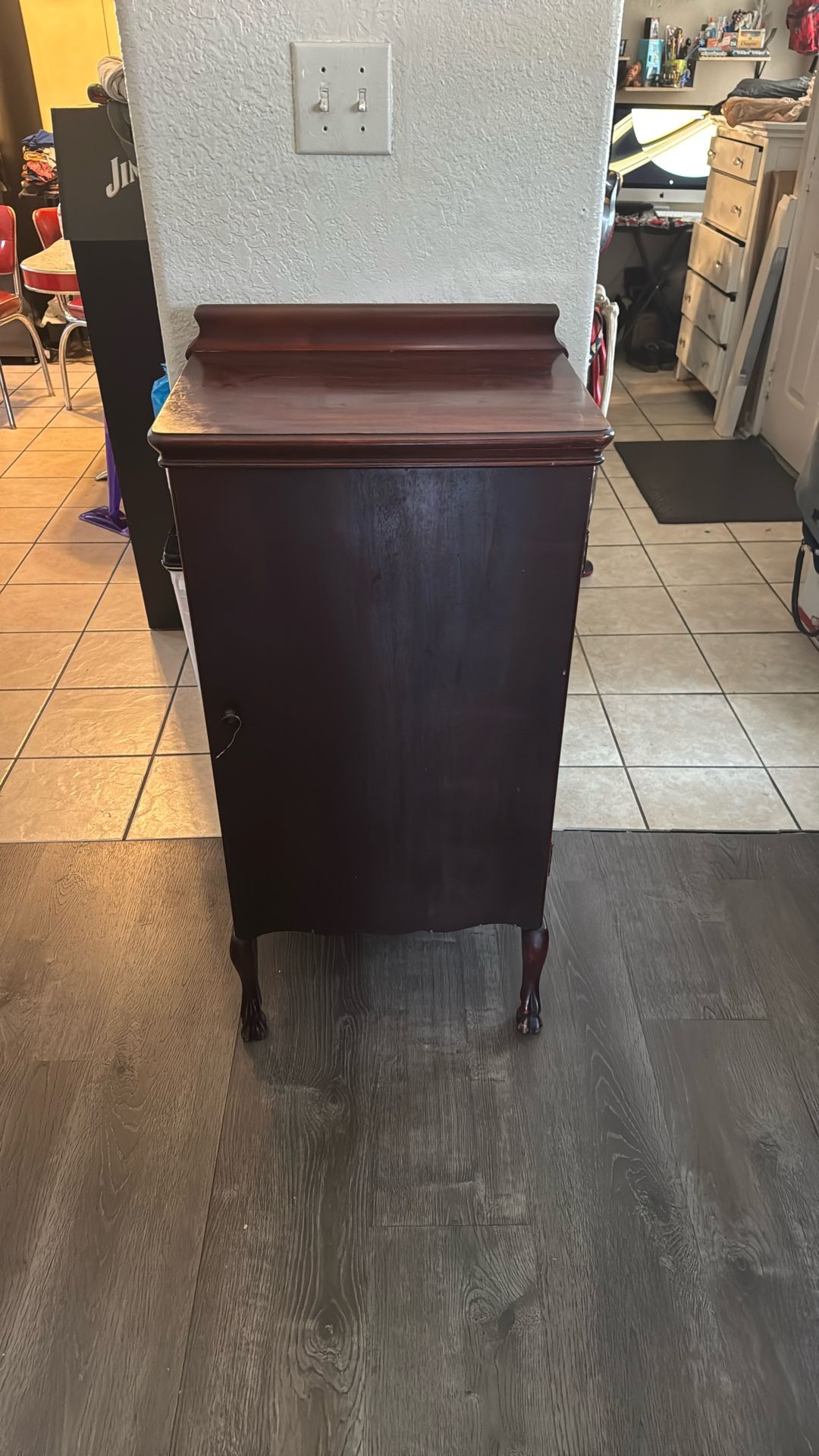 Antique mahogany music cabinet