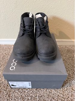 ECCO Grainer M Men's Black Leather Boots – Size EU 44 / US 10-10.5 (Worn Once)