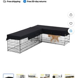 Cat Tunnel with Extendable Design 90.6" L, Metal Wire Outdoor Cat Enclosure with Weatherproof Fabric Cover, Cat Run Connecting Inside and Outside, for