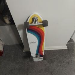  Long Island Longboards Cruiser – Retro Rainbow Design – Excellent Condition