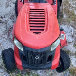 Troy Bilt lawnmower tractor seven speed transmission 17.5 motor the person this thing was running shit in our shop they put positive negative birthda 