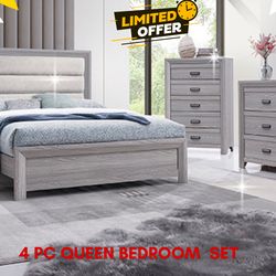 4 PC QUEEN BEDROOM SET