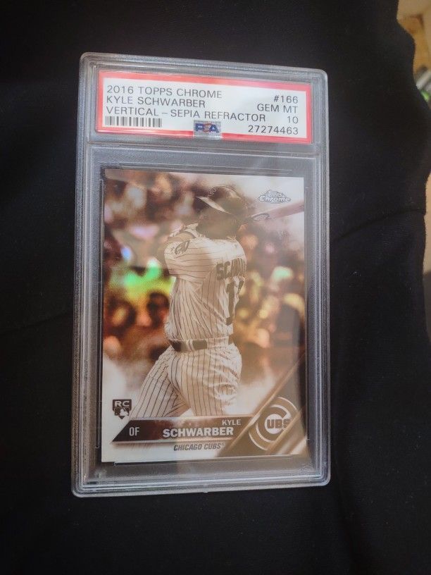 2016 Topps Chrome Kyle Schwarber RC Sepia Refractor PSA 10