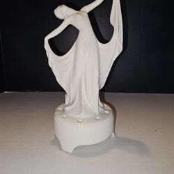 VTG White Dancing Lady Flower Frog figurine, 999 45 on the bottom