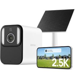 Anona Lucio 2.5K Security Camera Outdoor Battery Wireless with Solar Powered, Color Night Vision & 138° FOV, Multi-Object Detection, No Hub Needed,