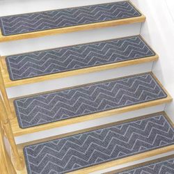 Stair Treads for Wooden Steps, 15 Pack 8"x30" Non-Slip Indoor Carpet Stair Treads with Reusable Poly