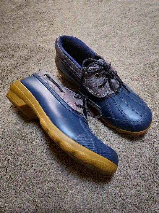 Womans Sperry Boat Shoes Womens Sperry Syren Sea SIZE 9 Waterproof Rubber Duck Boots STS99748 Navy Blue Beach Sandals Shoes