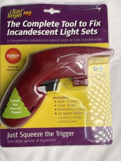 LightKeeper Pro Christmas Light Repair Tool Bulb Fuse Tester Pre-Lit Tree New