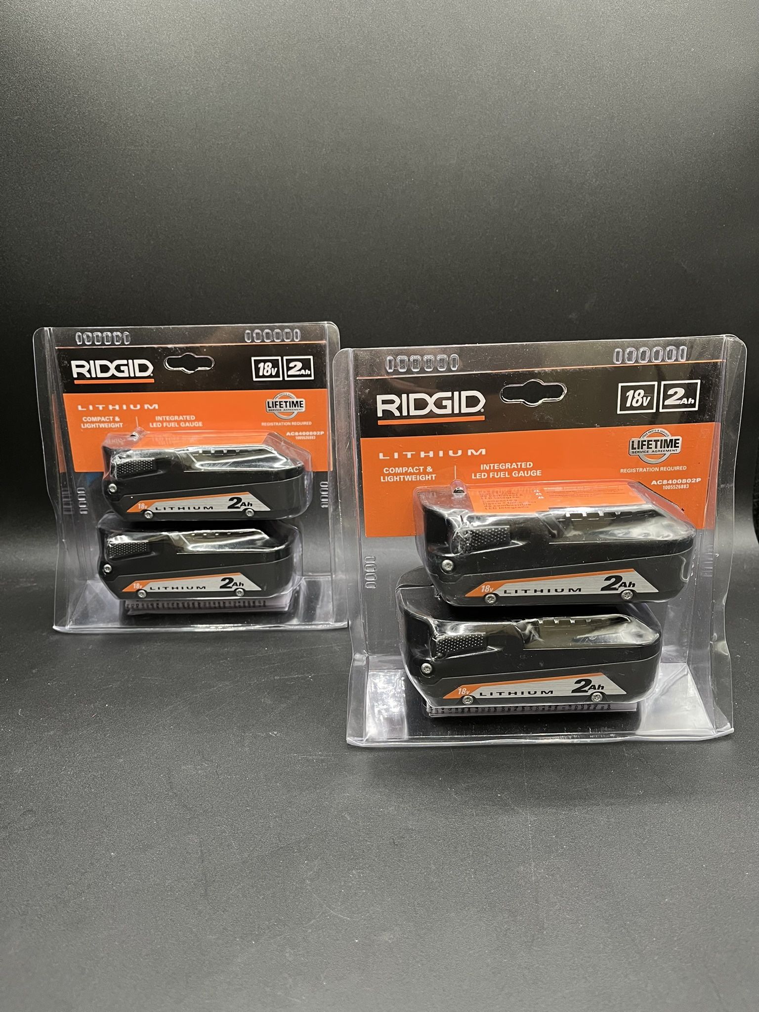4 Rigid 18V 2ah Batteries *4152