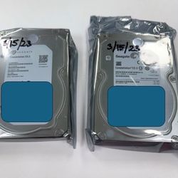 (2) Seagate 3.5” 4TB SATA HDDs
