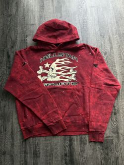 Dark Red W/Designs Hellstar hoodie