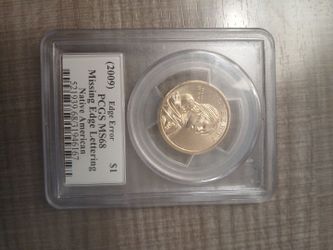 2009 Sacagawea 1 dollar ms 68. No edge lettering.
