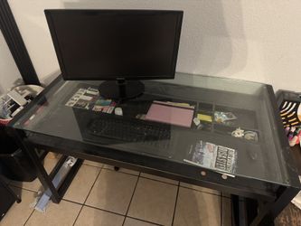 Desk And Monitor