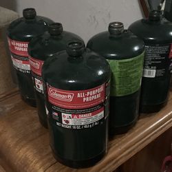 5 Empty 16oz Propane Tanks
