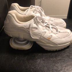 Z-Coil Pain Relief Spring Heel Women’s White Leather Comfort Walking Shoes Sz 9