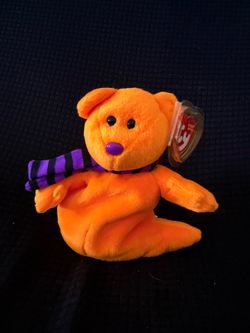 Ty Beanie Baby Shivers Halloween Bear – Retired – Tag Protector – Original Tag