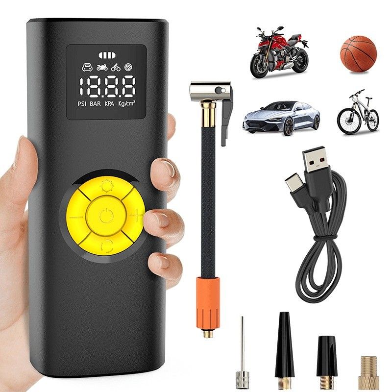 Portable Air Pump - Fast Inflation for Bicycles, Cars, Sports Balls & More - Lightweight & Easy Use