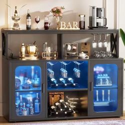 ❤️‍🔥 #B Sideboard Buffet Modern Black Storage Bar Cabinet $ 120