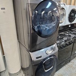 Samsung AddWash Front Load Washer And Stackable Gas Dryer Set