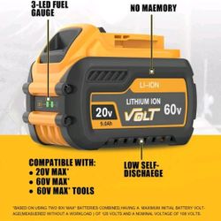 DEWALT Battery 20V/60V/120V  - 9.0Ah DCB609 Cordless Power Tool Battery Generic