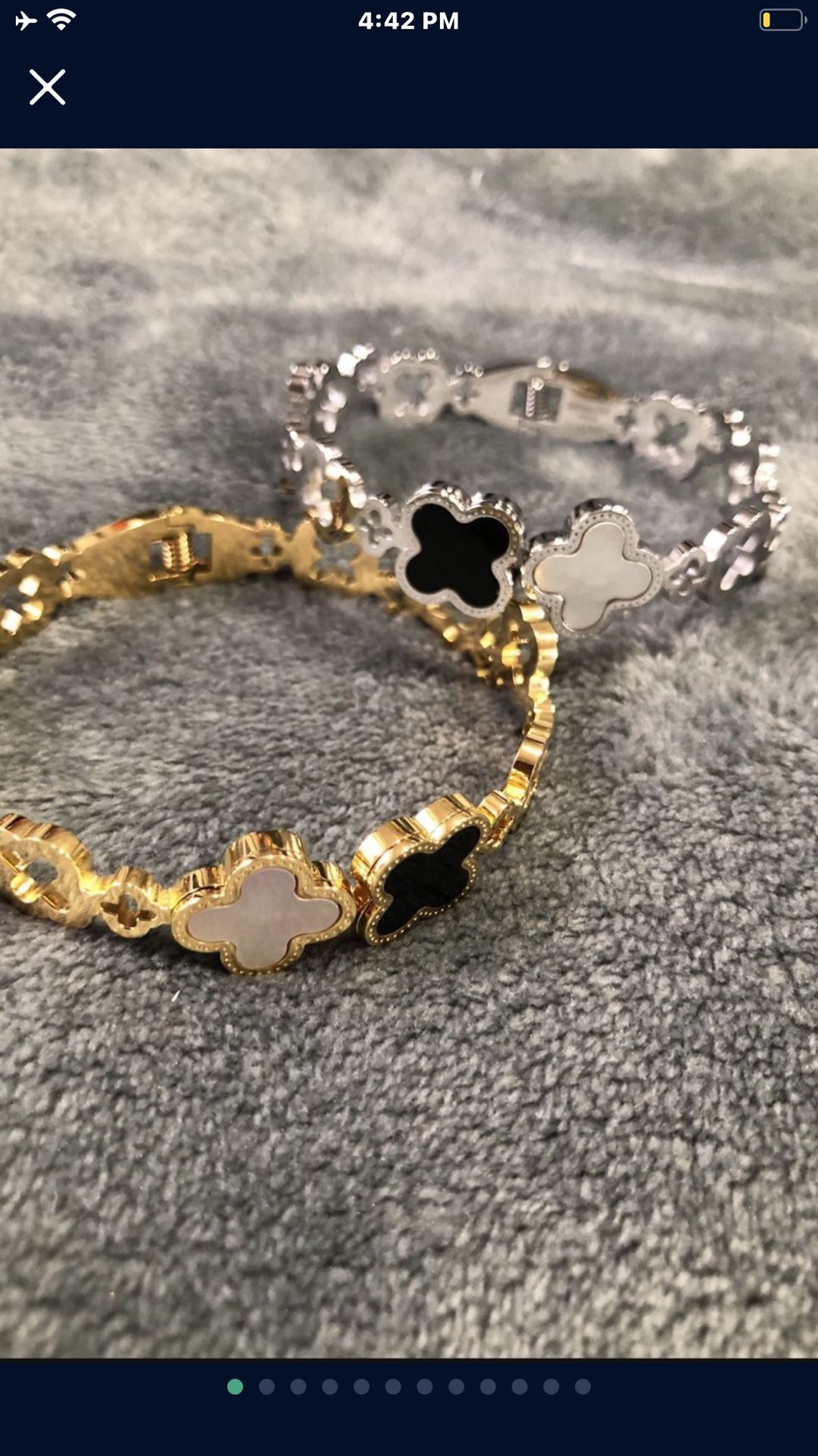 Gold Or Silver Van Cleef Clip On Bracelet