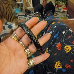 Black Bangle Bracelet 