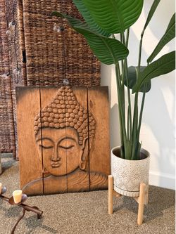 World Market Hand-Carved Buddha Wall Art