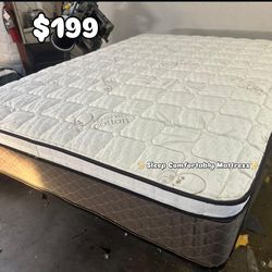 Organic cotton Euro Pillow Top 12” medium firm 🆕  In Plastic   Mattress only $199  Mattress with box spring $260  Delivery $30 All sizes available