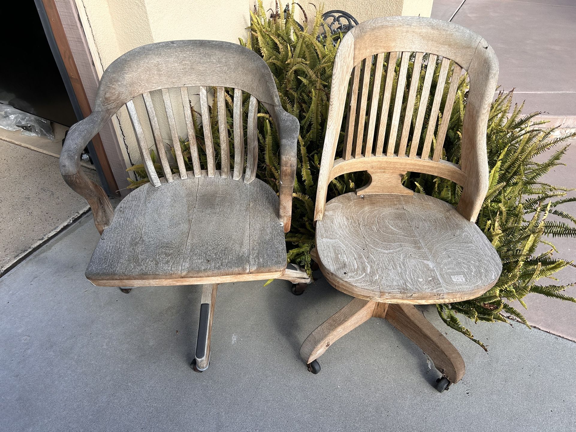 Vintage Oak Desk Chairs