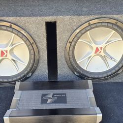 Two 12s Kicker Speakers & Precision Power Amp