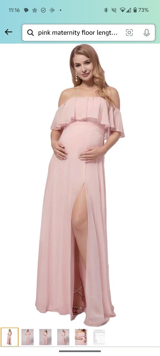Pink Floor Length Maternity Formal/Bridesmaids dress