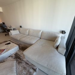 3-Piece Ashley Sectional Linen Beige Couch